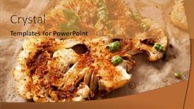  Presentation with plant based - Slide set enhanced with cauliflower-steaks-with-herb background and a gold colored foreground