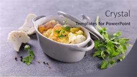  Presentation with cauliflower - Cool new theme with cauliflower-with-cream-and-cheese backdrop and a light gray colored foreground