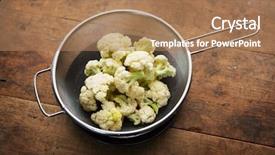  Presentation with cauliflower - Amazing PPT theme having cauliflowers cut and prepared backdrop and a coral colored foreground