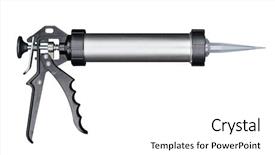  Presentation with frames isolated on white brown - PPT theme with caulk gun isolated on white background and a white colored foreground