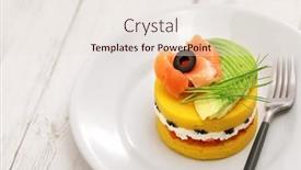  Presentation with potato - Slide set enhanced with causa-traditional-peruvian-layered-potato background and a  colored foreground