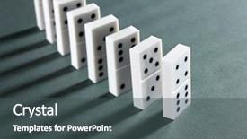  Presentation with cause - Presentation design enhanced with cause effect - dominoes on grey background background and a dark gray colored foreground