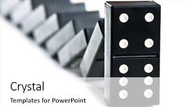  Presentation with domino - Audience pleasing PPT theme consisting of cause effect - falling domino brick close up backdrop and a white colored foreground