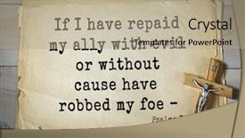  Presentation with bible psalms - PPT theme with cause have robbed my foe background and a  colored foreground