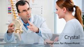  Presentation with pain points - Beautiful PPT theme featuring cause of her pain backdrop and a light blue colored foreground