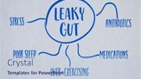  Presentation with gut - Presentation enhanced with causes-of-leaky-gut-syndrome background and a light blue colored foreground