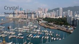  Presentation with typhoon - Beautiful PPT theme featuring causeway-bay-hong-kong-03 backdrop and a light blue colored foreground