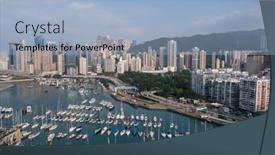  Presentation with typhoon - Slides enhanced with causeway-bay-hong-kong-03 background and a light blue colored foreground