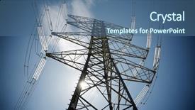  Presentation with caution - Cool new PPT layouts with caution lines - power line in zaragoza province backdrop and a ocean colored foreground