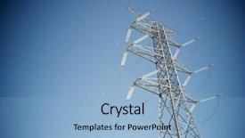  Presentation with caution - Slide deck enhanced with caution lines - power line in zaragoza province background and a light blue colored foreground