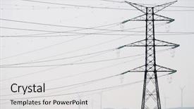  Presentation with caution - PPT theme having caution lines - power line in zaragoza province background and a white colored foreground