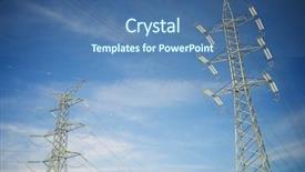  Presentation with caution - Theme featuring caution lines - power line in zaragoza province background and a ocean colored foreground