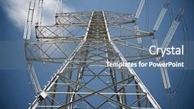  Presentation with caution - Presentation theme enhanced with caution lines - power line in zaragoza province background and a ocean colored foreground