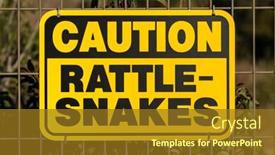  Presentation with caution - Cool new PPT layouts with caution-rattlesnakes-wildlife-warning-sign backdrop and a tawny brown colored foreground