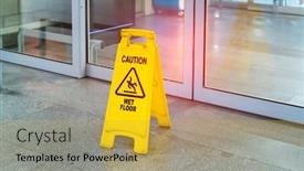  Presentation with caution - Cool new theme with caution-wet-floor-sign backdrop and a yellow colored foreground