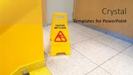  Presentation with caution - Slide set having caution-wet-floor-sign background and a coral colored foreground