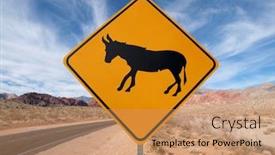  Presentation with nevada desert - Presentation theme consisting of caution wild jackass roaming the nevada desert background and a coral colored foreground