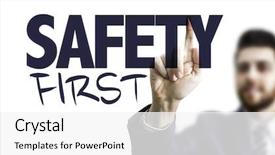  Presentation with safety first - Presentation with  background and a  colored foreground