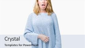  Presentation with coral reefs blue water beautiful sky - Colorful PPT layouts enhanced with cautious - beautiful young woman wearing blue backdrop and a light blue colored foreground