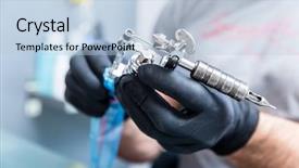  Presentation with black hands - Presentation design having cautious - close-up of the hands background and a light blue colored foreground