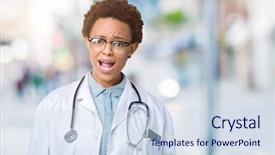  Presentation with doctor african - Audience pleasing slide deck consisting of cautious - young african american doctor woman backdrop and a  colored foreground