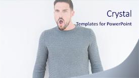  Presentation with casual young people - Beautiful presentation theme featuring cautious - young handsome man wearing casual backdrop and a  colored foreground