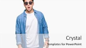  Presentation with wearing a surgical face mask - Cool new presentation theme with cautious - young handsome man wearing sunglasses backdrop and a  colored foreground