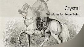  Presentation with knight - Slides enhanced with sword art - arab knight old illustration background and a light gray colored foreground