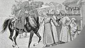  Presentation with artist - PPT theme having state trooper - cossacks on horseback illustration background and a light gray colored foreground