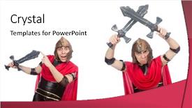  Presentation with gladiator - Amazing slides having gladiator isolated on white background backdrop and a cool aqua colored foreground