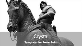  Presentation with white horse - Presentation having ironhorse - sculpture of man background and a gray colored foreground