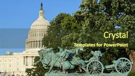  Presentation with civil war - Presentation theme having cavalry charge - washington dc - civil war background and a tawny brown colored foreground