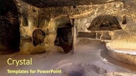  Presentation with ancient banquet - Slides with cave-ancient-dwellings background and a tawny brown colored foreground