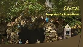  Presentation with cave - PPT theme consisting of cave and miniature houses on the rocks amalfi province of salerno campania italy background and a tawny brown colored foreground