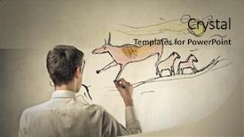  Presentation with cave art - Amazing PPT layouts having cave art - drawing on the wall backdrop and a coral colored foreground