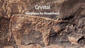  Presentation with cave art - Colorful presentation design enhanced with cave art - petroglyph in morocco backdrop and a tawny brown colored foreground