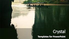  Presentation with forest cave - Slides having little boy - football team fan - supporter on the stadium background and a sky blue colored foreground
