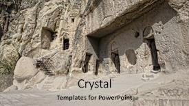  Presentation with cappadocia - Audience pleasing presentation design consisting of kapadokya - cave city in cappadocia turkey backdrop and a light gray colored foreground