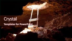  Presentation with rustic wood - PPT theme featuring cave hole with rustic ladder background and a wine colored foreground