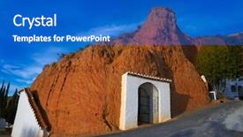  Presentation with granada - Cool new PPT layouts with cave houses in granada spain backdrop and a cobalt blue colored foreground
