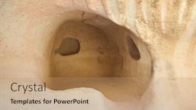  Presentation with cappadocia - Slides featuring cave-in-cappadocia-turkey-travel background and a coral colored foreground