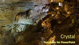  Presentation with cave - Amazing theme having cave-interior-nature-travel-background backdrop and a wine colored foreground