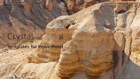  Presentation with cave - Slide set featuring cave-of-the-dead-sea background and a coral colored foreground