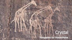  Presentation with engraving - Amazing slide deck having cave painting - ancient rock engraving in sahara backdrop and a gray colored foreground