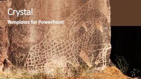  Presentation with engraving - Slides enhanced with cave painting - ancient rock engraving in sahara background and a coral colored foreground