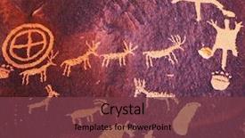 Presentation with rock painting - Colorful slide deck enhanced with cave painting - indian hieroglyph in newspaper rock backdrop and a tawny brown colored foreground