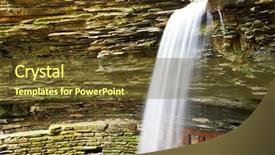  Presentation with new york state - PPT theme enhanced with cave-waterfall-at-watkins-glen background and a tawny brown colored foreground