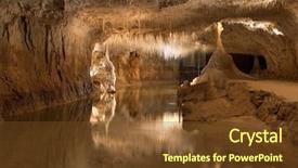  Presentation with cave - PPT theme having cave with stalactites and underground background and a tawny brown colored foreground