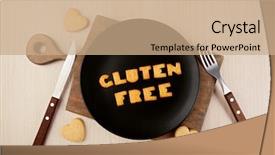  Presentation with gluten free - Colorful slide deck enhanced with caveat - gluten free made of crackers backdrop and a coral colored foreground
