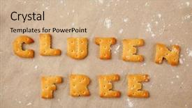  Presentation with gluten - Presentation theme with caveat - gluten free made of crackers background and a soft green colored foreground